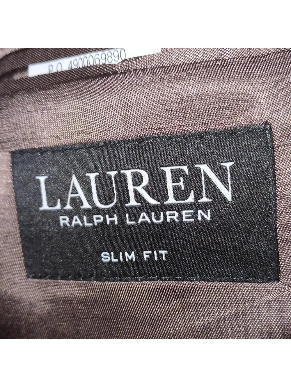 Lauren Ralph Lauren Slim Fit Brown Beige Plaid Wool Silk Linen Suit  Jacket 39R